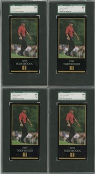 1997-99 Grand Slam Tiger Woods Rookie Cards SGC 96 MINT 9 Collection (4)